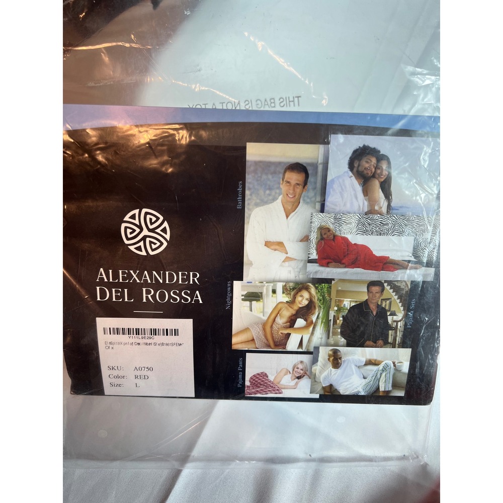 ALEXANDER DEL ROSSA 3pc Pajama Set Women L Red Satin Button Down Sleepwear NWT - Picture 6 of 13